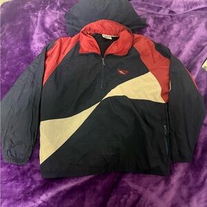 Vintage Reebok Windbreaker Jacket Large  Colorblock Navy Blue 90s Y2K Half Zip